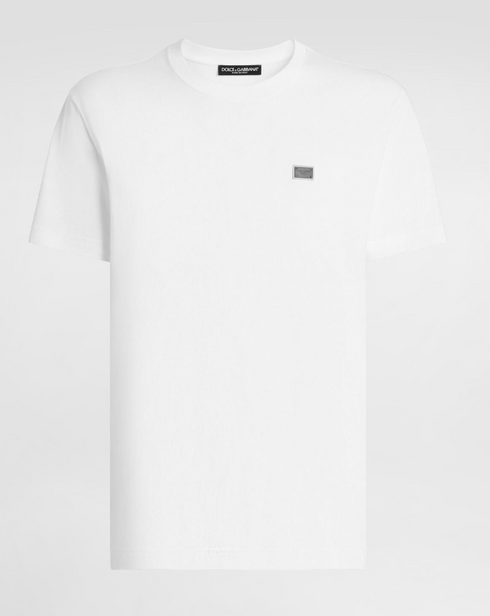 Dolche&Gabanna Cotton Jersey T-Shirt with metal branded tag
