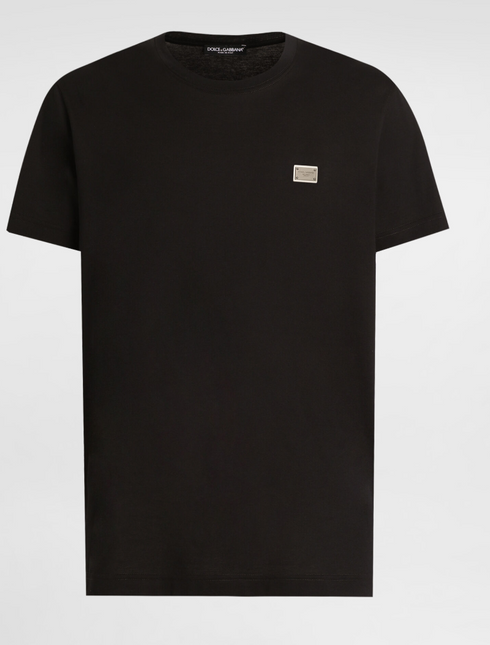 Dolche&Gabanna Cotton Jersey T-Shirt with metal branded tag