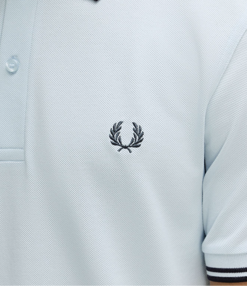Fred Perry Twin Tripped Polo Light Ice/Anchor Grey M3600-S27