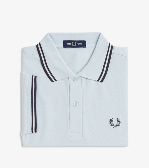 Fred Perry Twin Tripped Polo Light Ice/Anchor Grey M3600-S27