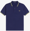 Fred Perry Twin Tripped Polo French Navy/Dusky Blue/ Citron