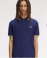 Fred Perry Twin Tripped Polo French Navy/Dusky Blue/ Citron