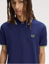 Fred Perry Twin Tripped Polo French Navy/Dusky Blue/ Citron