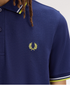Fred Perry Twin Tripped Polo French Navy/Dusky Blue/ Citron