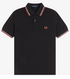 Fred Perry Twin Tripped Polo Black / Dusky Blue/ Strawberry Cream M3600-R54