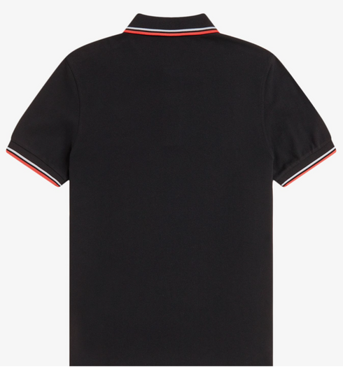 Fred Perry Twin Tripped Polo Black / Dusky Blue/ Strawberry Cream M3600-R54