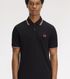 Fred Perry Twin Tripped Polo Black / Dusky Blue/ Strawberry Cream M3600-R54