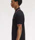Fred Perry Twin Tripped Polo Black / Dusky Blue/ Strawberry Cream M3600-R54