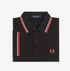 Fred Perry Twin Tripped Polo Black / Dusky Blue/ Strawberry Cream M3600-R54