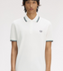 Fred Perry Twin Tripped Polo Snow White/ Sport Green / Navy M3600-P30