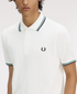 Fred Perry Twin Tripped Polo Snow White/ Sport Green / Navy M3600-P30