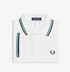 Fred Perry Twin Tripped Polo Snow White/ Sport Green / Navy M3600-P30