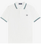 Fred Perry Twin Tripped Polo Snow White/ Sport Green / Navy M3600-P30