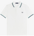 Fred Perry Twin Tripped Polo Snow White/ Sport Green / Navy M3600-P30