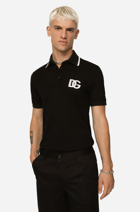 Dolche&Gabanna Cotton Pique Poloshirt with D&G Embroidery