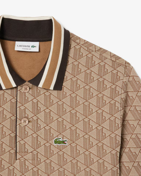 Lacoste Men Classic Fit Monogram Jacquard Polo Shirt
