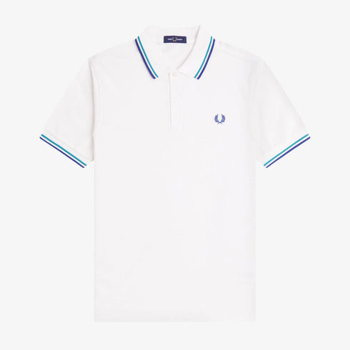 Fred Perry Twin Tipped Poloshirt Snow White / Deep Mint/ Soho Eclipce