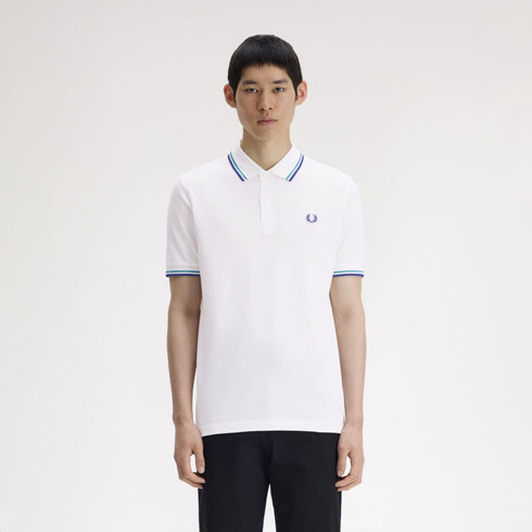 Fred Perry Twin Tipped Poloshirt Snow White / Deep Mint/ Soho Eclipce