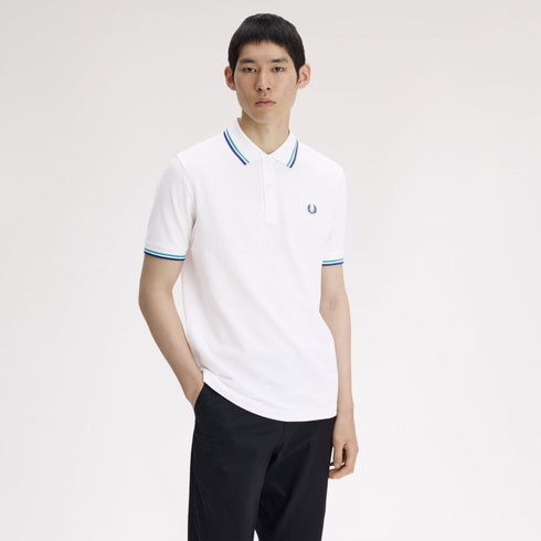 Fred Perry Twin Tipped Poloshirt Snow White / Deep Mint/ Soho Eclipce