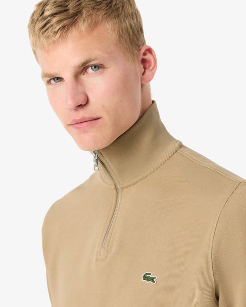 Zip-Up Men High Neck Interlock Sweatshirt