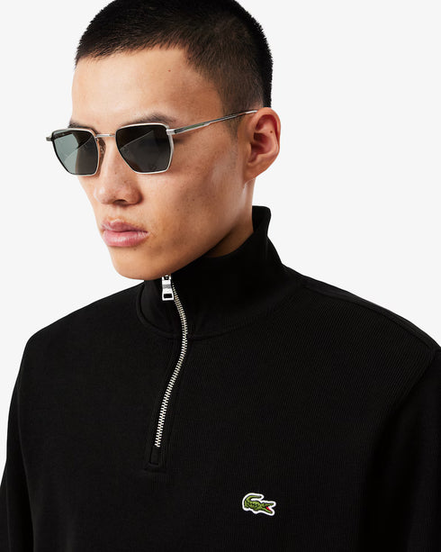 Zip-Up Men High Neck Interlock Sweatshirt