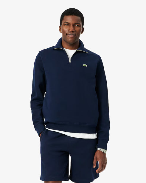 Zip-Up Men High Neck Interlock Sweatshirt