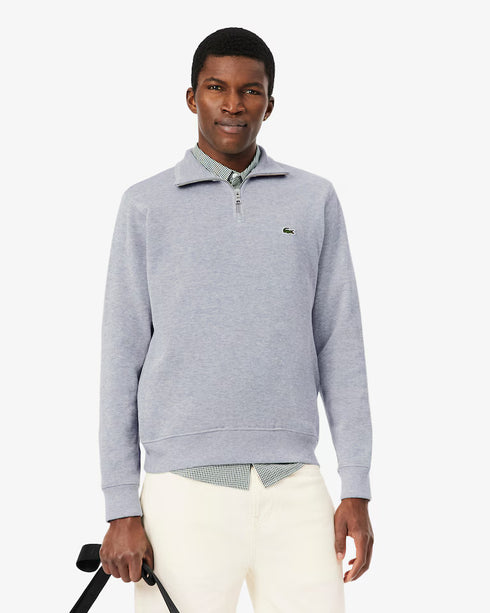 Zip-Up Men High Neck Interlock Sweatshirt