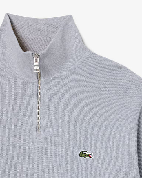 Zip-Up Men High Neck Interlock Sweatshirt