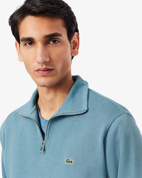 Lacoste Men Zip-Up High Neck Interlock Sweatshirt