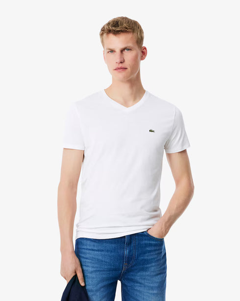 Lacoste Men Lightweight Cotton Pima V Neck T-shirt