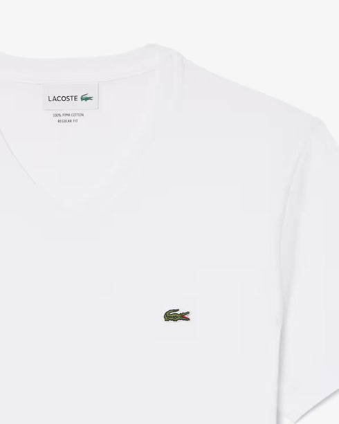 Lacoste Men Lightweight Cotton Pima V Neck T-shirt