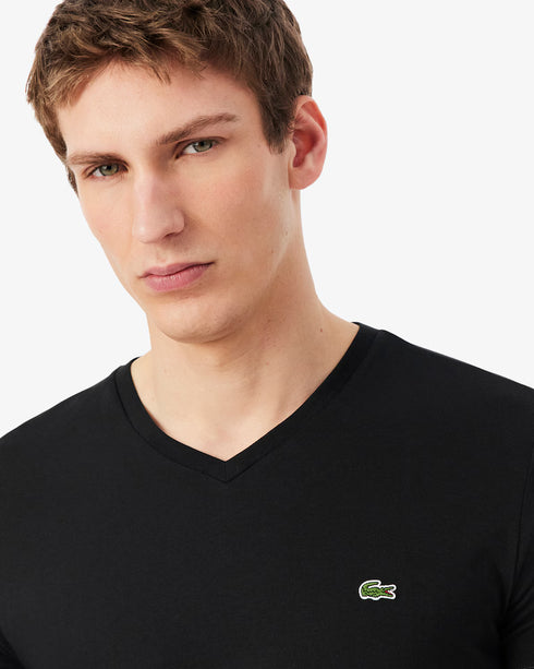 Lacoste Men Lightweight Cotton Pima V Neck T-shirt