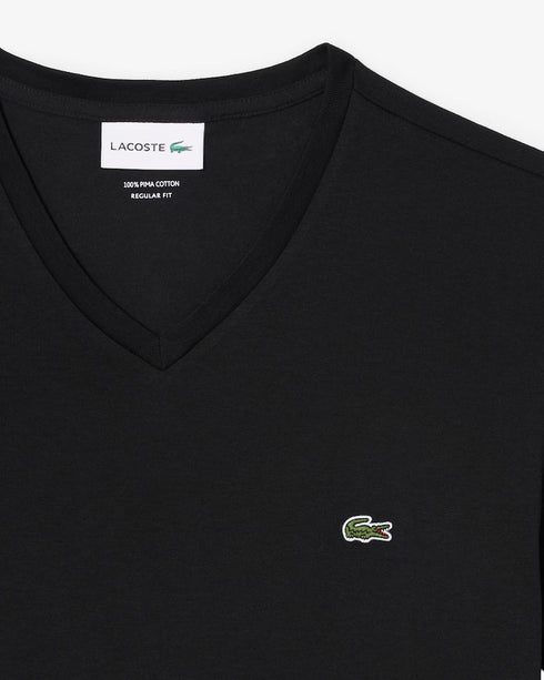 Lacoste Men Lightweight Cotton Pima V Neck T-shirt