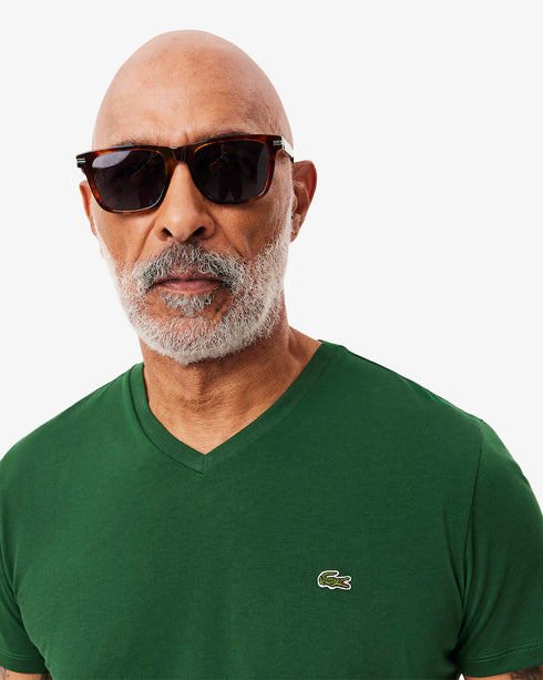Lacoste Men Lightweight Cotton Pima V Neck T-shirt