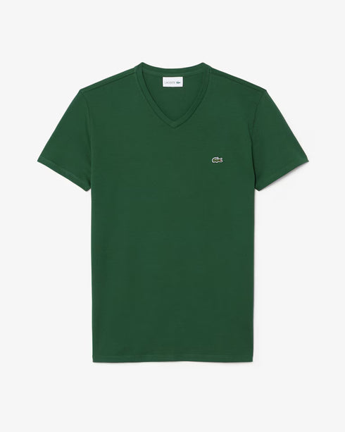 Lacoste Men Lightweight Cotton Pima V Neck T-shirt