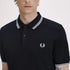 Fred Perry Twin Tripped Polo Black /White/ White M3600-350