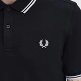 Fred Perry Twin Tripped Polo Black /White/ White M3600-350