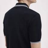 Fred Perry Twin Tripped Polo Black /White/ White M3600-350