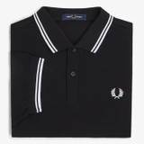 Fred Perry Twin Tripped Polo Black /White/ White M3600-350
