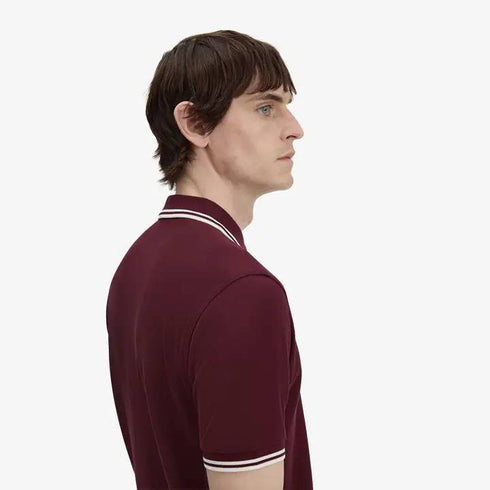 Fred Perry Twin Tripped Polo Oxblood/Ecru