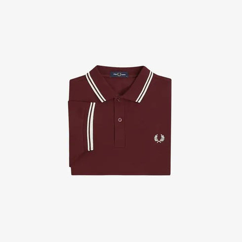Fred Perry Twin Tripped Polo Oxblood/Ecru