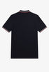 Fred Perry Twin Tripped Polo Navy/Snow White/ Burnt Red M3600-M39