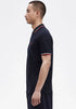 Fred Perry Twin Tripped Polo Navy/Snow White/ Burnt Red M3600-M39